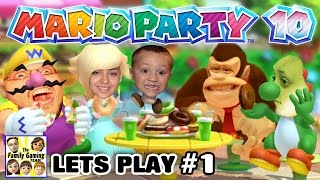 Lets Play MARIO PARTY 10 Bowsers Chaos Castle FGTEEV 4 Player FAMILY GAMEPLAY Part 1 [upl. by Armalla364]