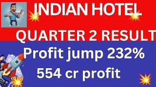 money profit Indian hotel quarter 2 result Indian hotel share price Indian hotel analysis [upl. by Erlewine]