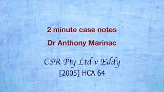 CSR Pty Ltd v Eddy Damages for loss of capacity to provide gratuitous services [upl. by Placidia340]