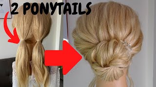 How to do an easy chignon hairstyle  quick chignon updo [upl. by Schuman]