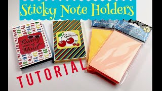 Skinny Sticky Note Holders TUTORIAL  Using Dollar Tree Sticky Notes [upl. by Zoubek]