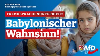 Babylonischer Wahnsinn Steuerzahlergeld für Fremdsprachenunterricht Joachim Paul [upl. by Nuahsor]