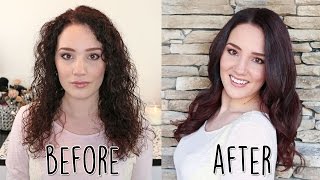 Transform Natural Curls to Soft Wavy Curls Hair Tutorial [upl. by Oniratac759]