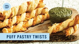 Red Pepper Feta Puff Pastry Twists [upl. by Raama]