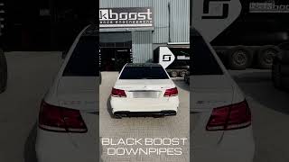 MERCEDES AMG E63S M157 W212S212 CATLESS DOWNPIPES BY BLACKBOOST [upl. by Attiuqihc]