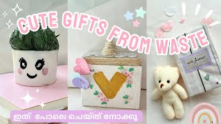 DIY CUTE THINGS AND GIFTS FROM WASTE JOURNAL PLANT POT MALAYALAM WELL WISHER DIY WASTE CRAFT [upl. by Alyakim]