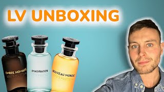 Unboxing 3 Louis Vuitton Colognes NOUVEAU MONDE  IMAGINATION  OMBRÉ NOMADE [upl. by Hax]