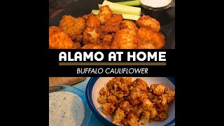 How to Make Vegan Buffalo Cauliflower  AlamoAtHome Recipe [upl. by Ecinrahs]