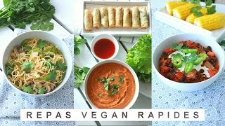 REPAS VÉGÉTALIENS PRÊTS EN 15 MINUTES  Facile Rapide amp Santé [upl. by Aenneea584]