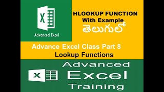 Advance excel course part 8  Excel H LOOKUP Function with example in Telugu  H LOOKUP In Excel [upl. by Baron]