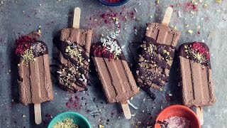 Healthy Homemade Chocolate Fudgsicles [upl. by Yxor]