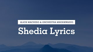 Alick Macheso amp Orchestra Mberikwazvo  Shedia Lyrics [upl. by Millburn]