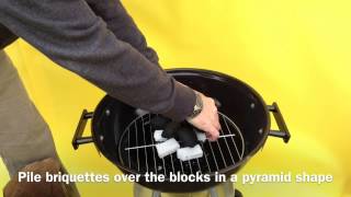 How To Light Briquettes Using Lighting Blocks  BarBeQuick [upl. by Aicilihp171]