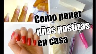 Como poner UNAS Postizas de Plastico en CASA FACIL Y RAPIDO [upl. by Kassandra807]