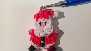 Rainbow Loom Nederlands Mini Kerstman Mini Santa Original Design [upl. by Gershon]