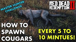 How To Spawn Cougars Every 5 to 10 Minutes   Red Dead Redemption 2 Master Hunter Challenge [upl. by Akila]