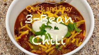 Quick and Easy🫘3Bean Chili Recipe [upl. by Jerald]