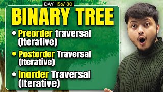 Binary Tree PreOrder Traversal Iterative  PostOrder Traversal Iterative  InOrder Traversal [upl. by Ednalrym588]