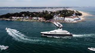 Drone Footage of Super Yacht quotElandessquot entering Poole Harbour [upl. by Ardnot758]