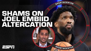 Joel Embiid shoves columnist in locker room after 76ers loss per Shams Charania  SportsCenter [upl. by Enaud297]