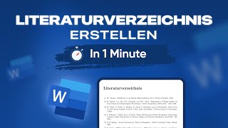 In 1 Minute Zitieren und Literaturverzeichnis in Word  Bachelorthesis [upl. by Margeaux742]