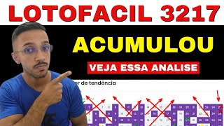 ACUMULOUU  Sugestões Para Lotofacil 3217 Dicas e Analise [upl. by Pani245]