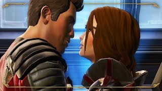 SWTOR™  Theron Shan kiss quotjust the two of usquot💕 Jedi Under Siege  Hearts and Minds  Jedi Knight [upl. by Fillbert]