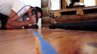 RotoZip cutting hardwood flooring Rotozip Home improvements Denver [upl. by Munshi]