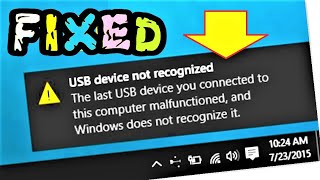 USB Device not recognized Windows 10  8  7 Fixed  How to fix Unrecognized USB Flash Drive Quickly [upl. by Nevear269]