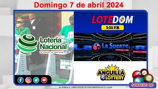 Lotería Nacional LOTEDOM La Suerte Dominicana y Anguilla Lottery 📺│Domingo 7 de abril 2024 [upl. by Avan]