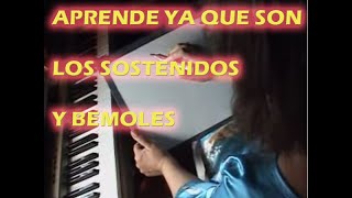 Clases de piano lección 7 Como tocar en piano sostenidos bemoles y becuadros [upl. by Allerim]