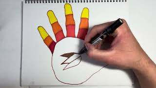 Day 11  Colouring a Hand Turkey [upl. by Anaib49]