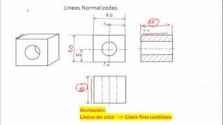 Dibujo Técnico Normalización  Tipos de líneas Ejemplo [upl. by Marga]