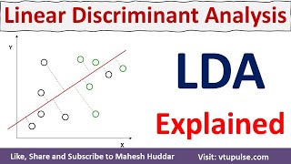 Linear Discriminant Analysis  LDA  Fisher Discriminant Analysis  FDA Explained by Mahesh Huddar [upl. by Tanitansy]