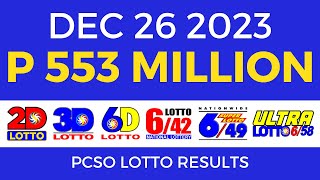 Lotto Result December 26 2023 9pm PCSO [upl. by Kempe]