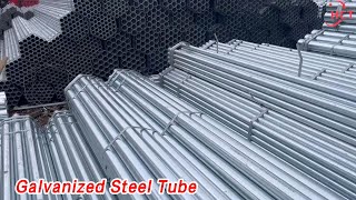 Hot Dipped Galvanized Steel Tube Round ASTM A53 Zinc Coated [upl. by Mellisa]