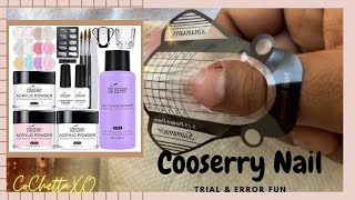 Unboxing cooserry acrylic nail system  FIRST TIME using nail forms  Bitten Nails [upl. by Mukund]