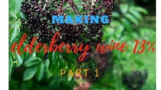 making elderberry wine 13 part 1 [upl. by Anemolif]