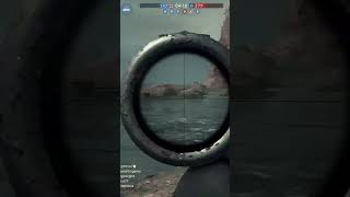 Battlefield1 Sniper Heligoland Bight Incredible 298m headshot on fast moving boat gunner [upl. by Curley711]