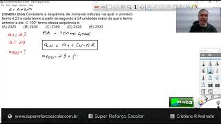 MABA CONCURSOS  PA  PROGRESSÃO ARITMÉTICA  CBMERJ  2024  Com prof Cristiano Andrade [upl. by Kele]