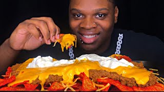 FLAMIN HOT DORITO LOADED NACHOS ASMR MUKBANG  NO TALKING   CALIENTAY ASMR MUKBANG [upl. by Normi]