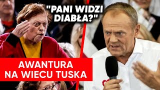 Tusk Pani jest ofiarą Kaczyńskiego Wrzawa w Koninie [upl. by Oramlub5]