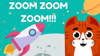 Zoom Zoom Zoom Were Going to the Moon Song  English Nursery Rhyme Song  The Kiboomers [upl. by Minier746]