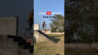 1 Stair VS 16 Stairs😨Long Jump jump parkour stairs [upl. by Peugia241]