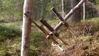 Primitive Survival Trap  The Feather Spear Trap [upl. by Fredra]