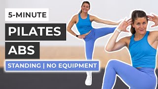 5Minute Pilates Abs No Equipment Standing Abs [upl. by Durkee320]