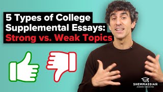 5 Types of College Supplemental Essay Prompts Strong Topics vs Topics to Avoid [upl. by Nywnorb]