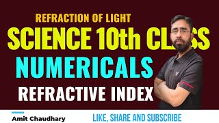 Numericals based on Refractive Index  Light  Reflection and Refraction  Class 10  Physics  CBSE [upl. by Nwahsar162]