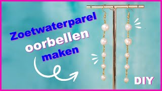 Oorbellen van Zoetwaterparels met Jasseron Ketting en IJzerdraad [upl. by Niamjneb]