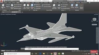 HOW TO DESIGN A 3D JET FIGHTER IN AUTOCAD  AUTOCAD 2017 [upl. by Acimak]